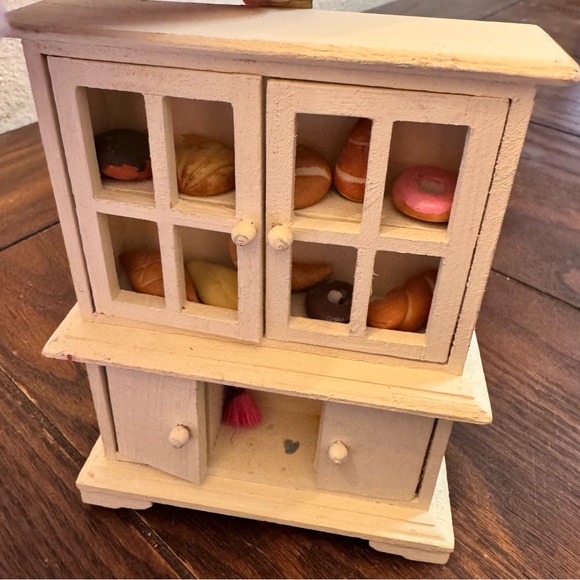 Vintage handmade Miniature white Wooden Hutch Accessories Dollhouse Wall Hanging - Picture 3 of 5
